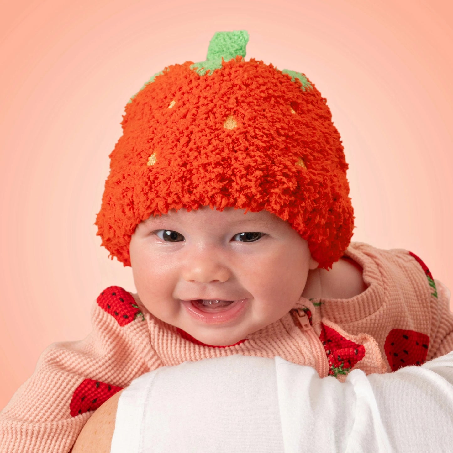 Chenille Strawberry Beanie