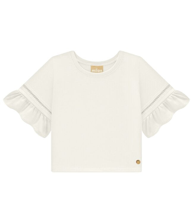Off White Ruffle Top