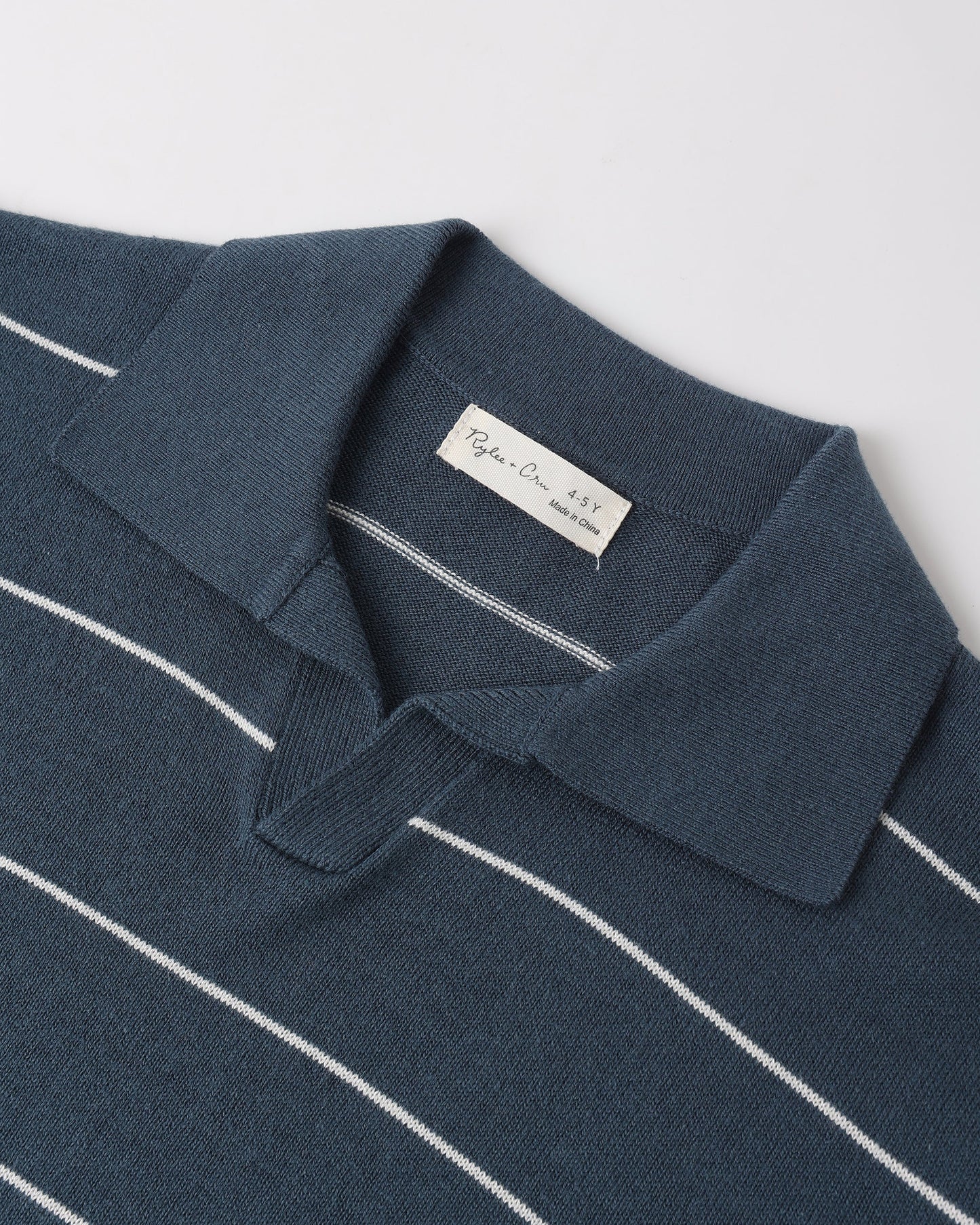 Chandler Knit Polo Navy Stripe