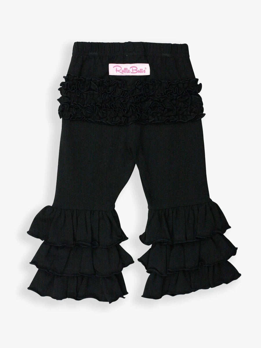 Denim Ruffle Flare Pants