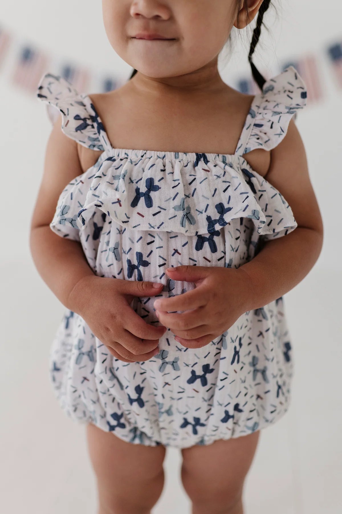 Balloon Dogs Gauze Bubble Romper