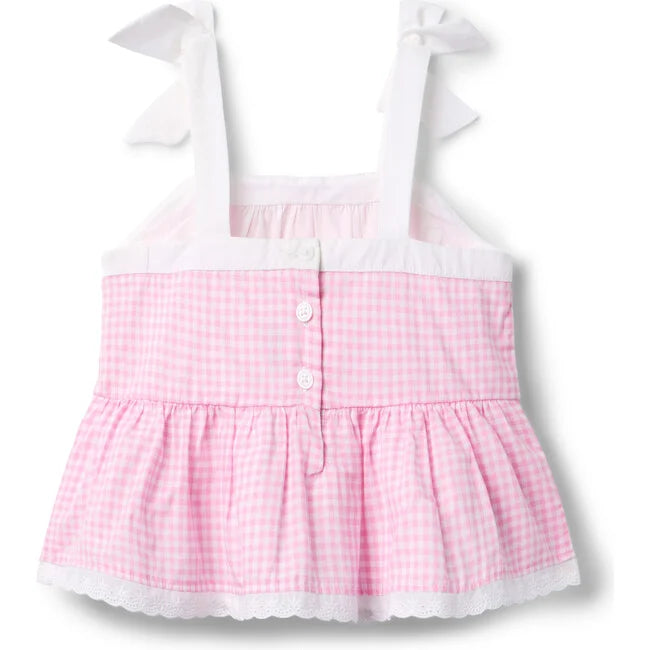 Gingham Peplum Top