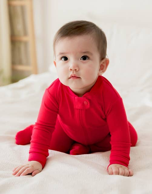 Zip Baby Footie Red
