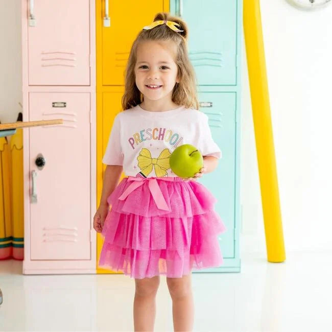 Preschool Pencil Bow Short Sleeve T-Shirt