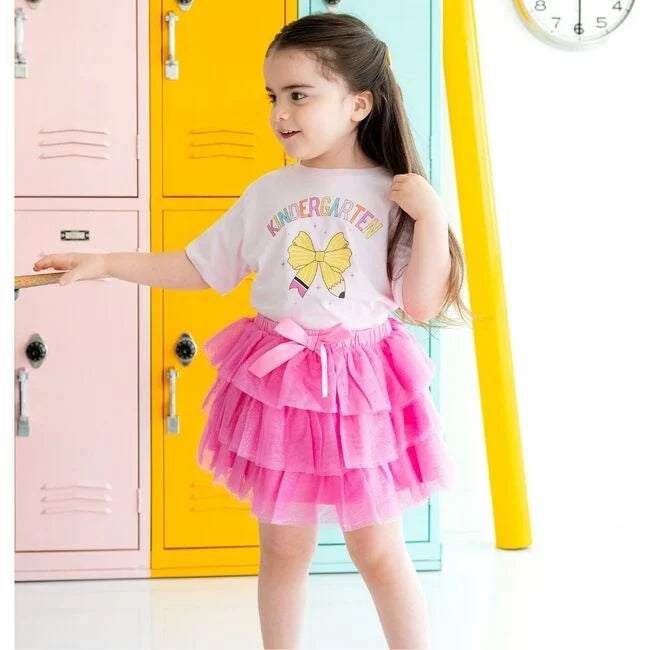 Kindergarten Pencil Bow Short Sleeve T-Shirt