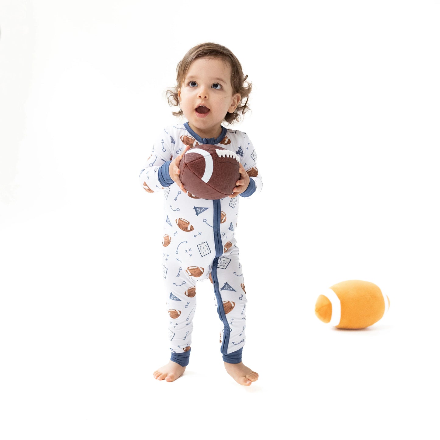 Navy Touchdown Time Convertible Romper