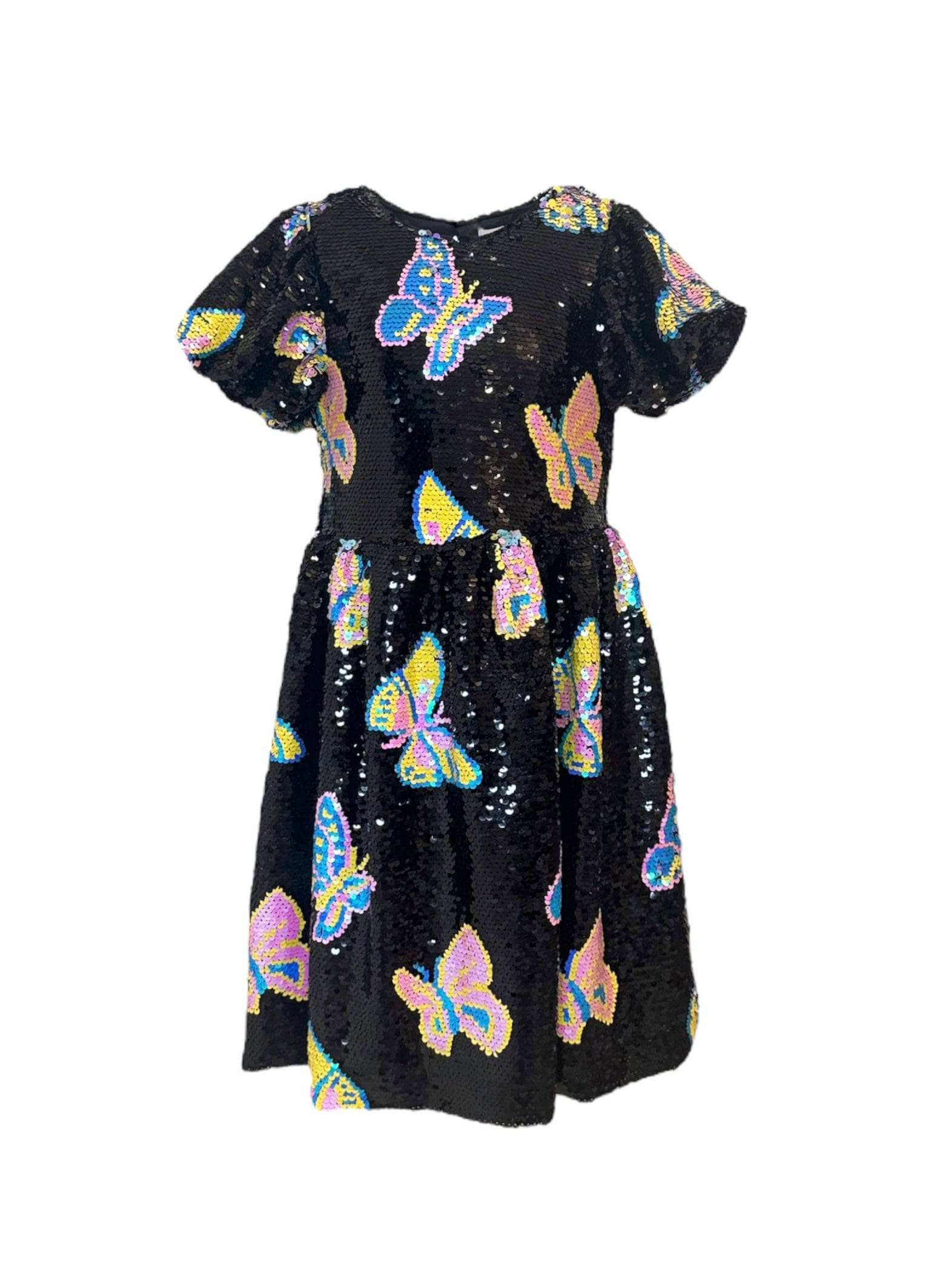sequin butterfly dress Butterfly-Bodice Open-Back Long Prom Powder Blue / 0 Dry clean only Color may vary due to the lighting on images Magic Butterfly Sequin Dress, 12