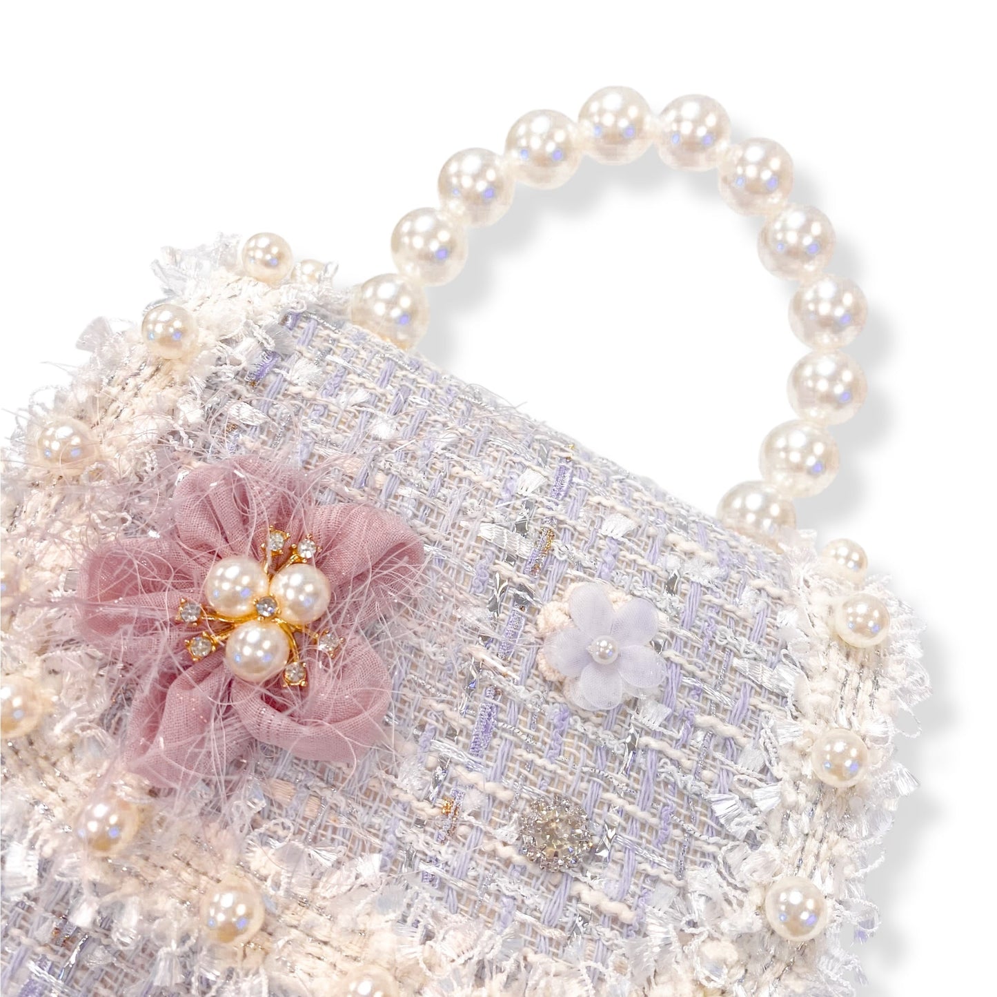 Floral Decor Tweed Purse