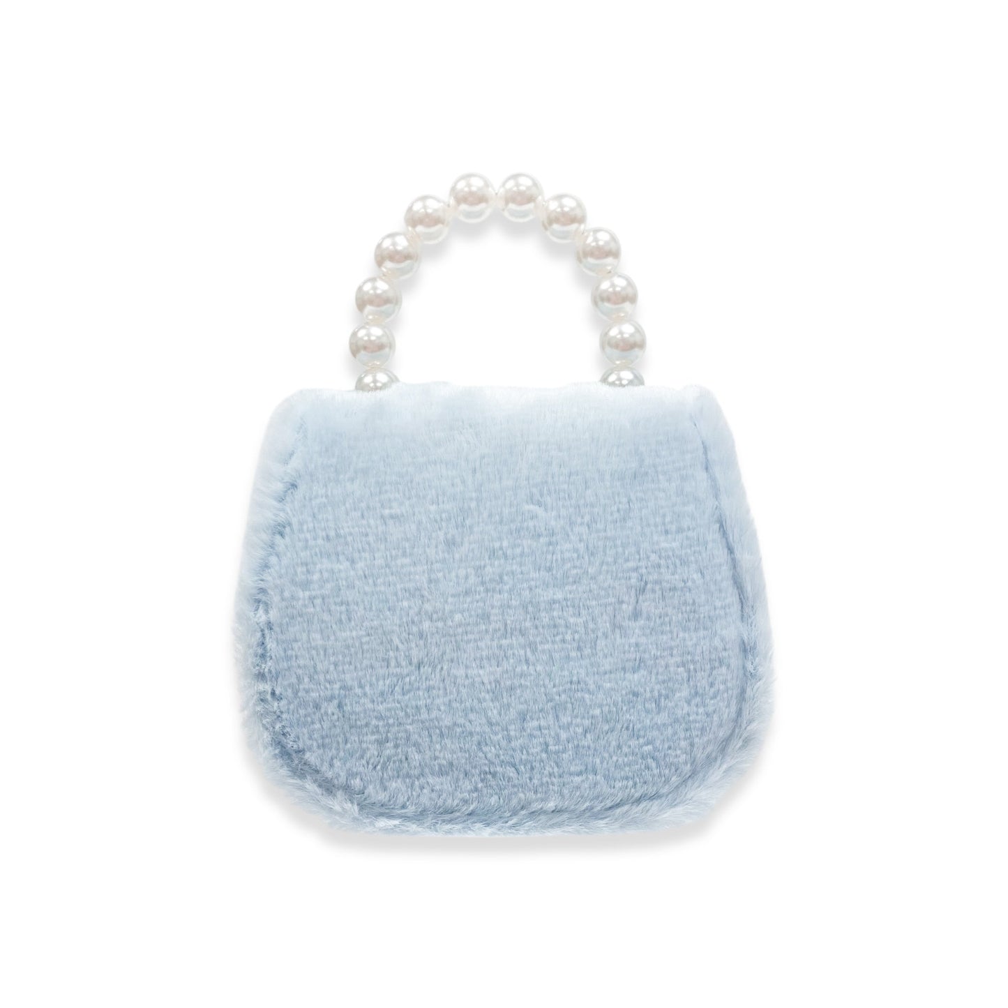 Mesh Bow Blue Furry Purse