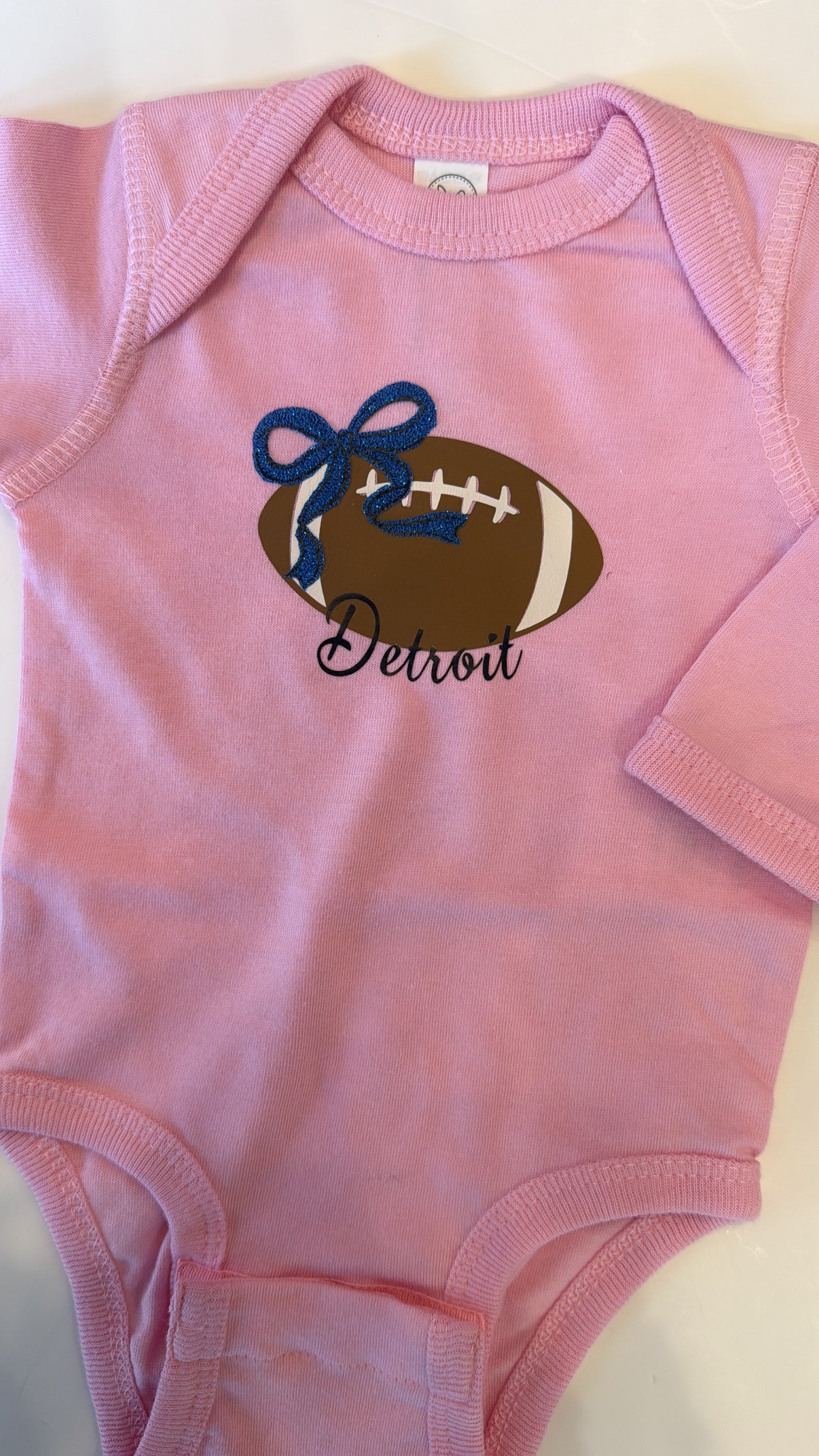 Detroit Bow Football Onesie