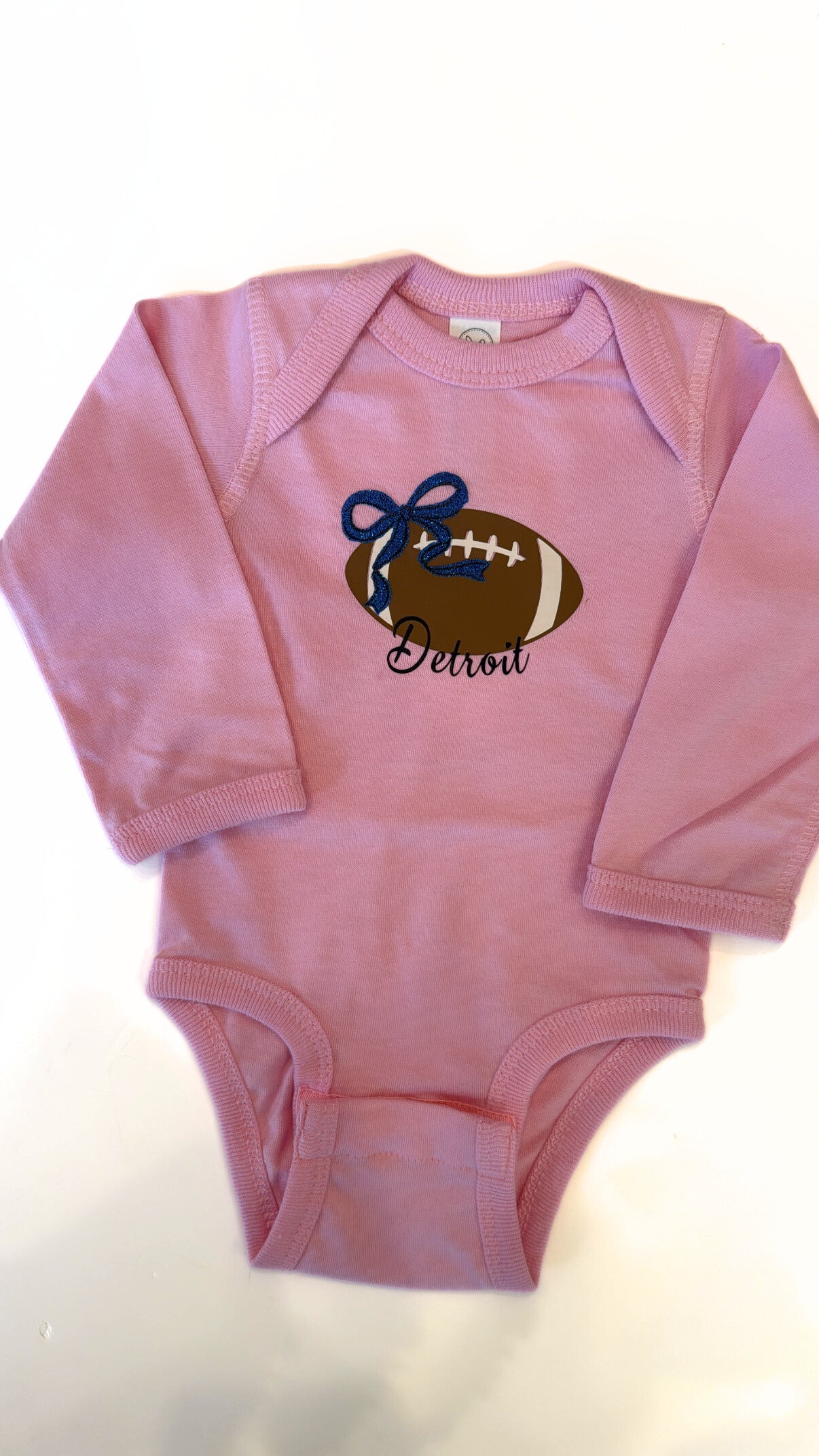 Detroit Bow Football Onesie