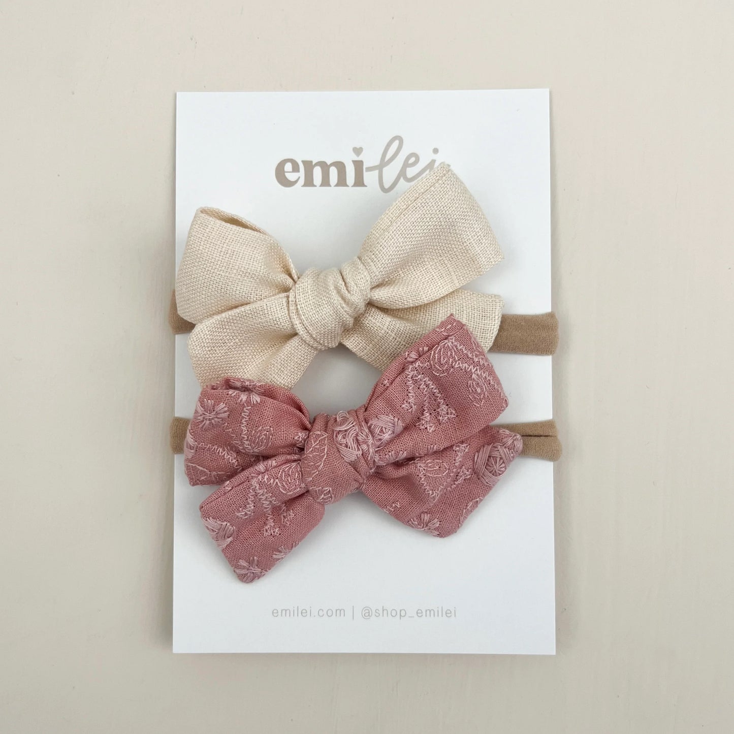 Nylon Stretchy Bow Headbands - Set of 2