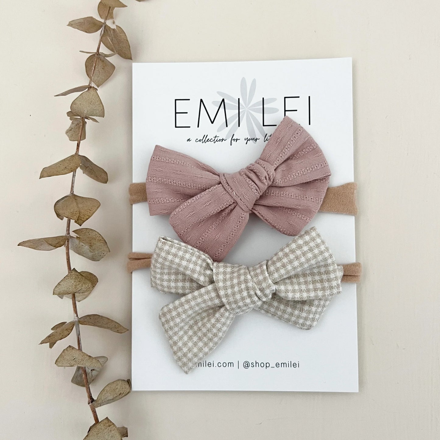 Nylon Stretchy Bow Headbands - Set of 2