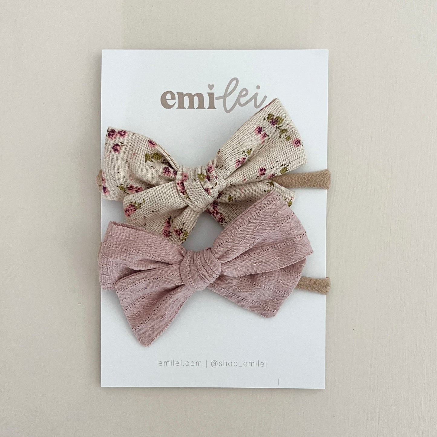 Nylon Stretchy Bow Headbands - Set of 2