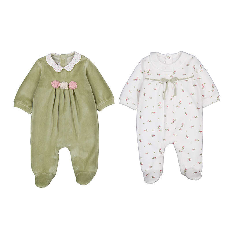 Sage Velour Collar Romper