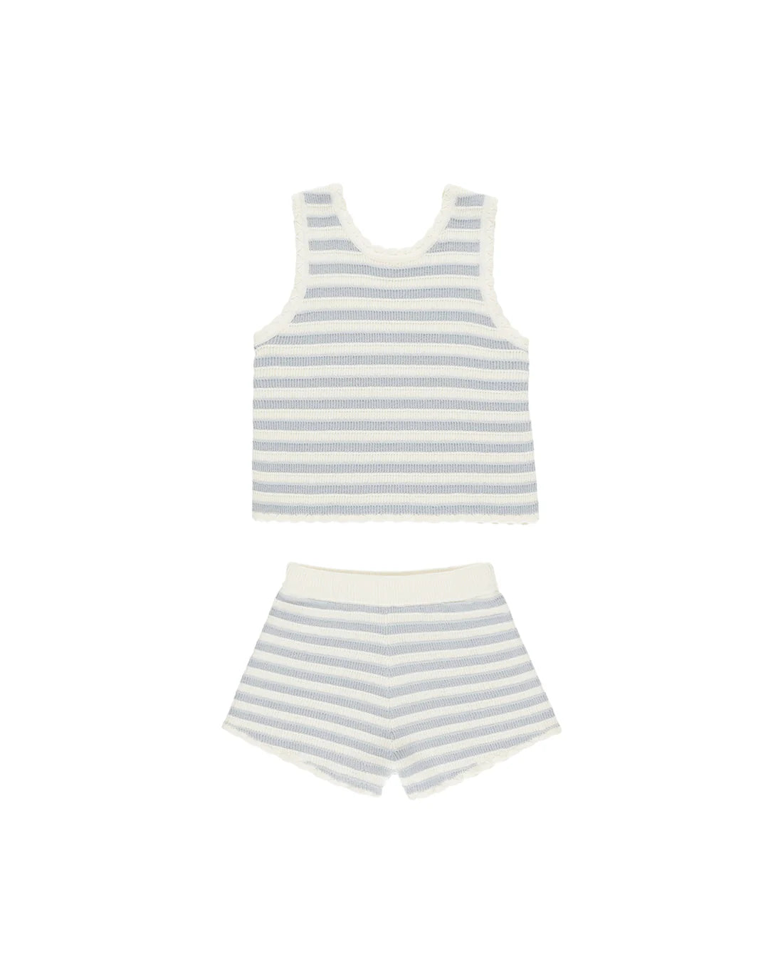 Crochet Tank Set Blue Stripe