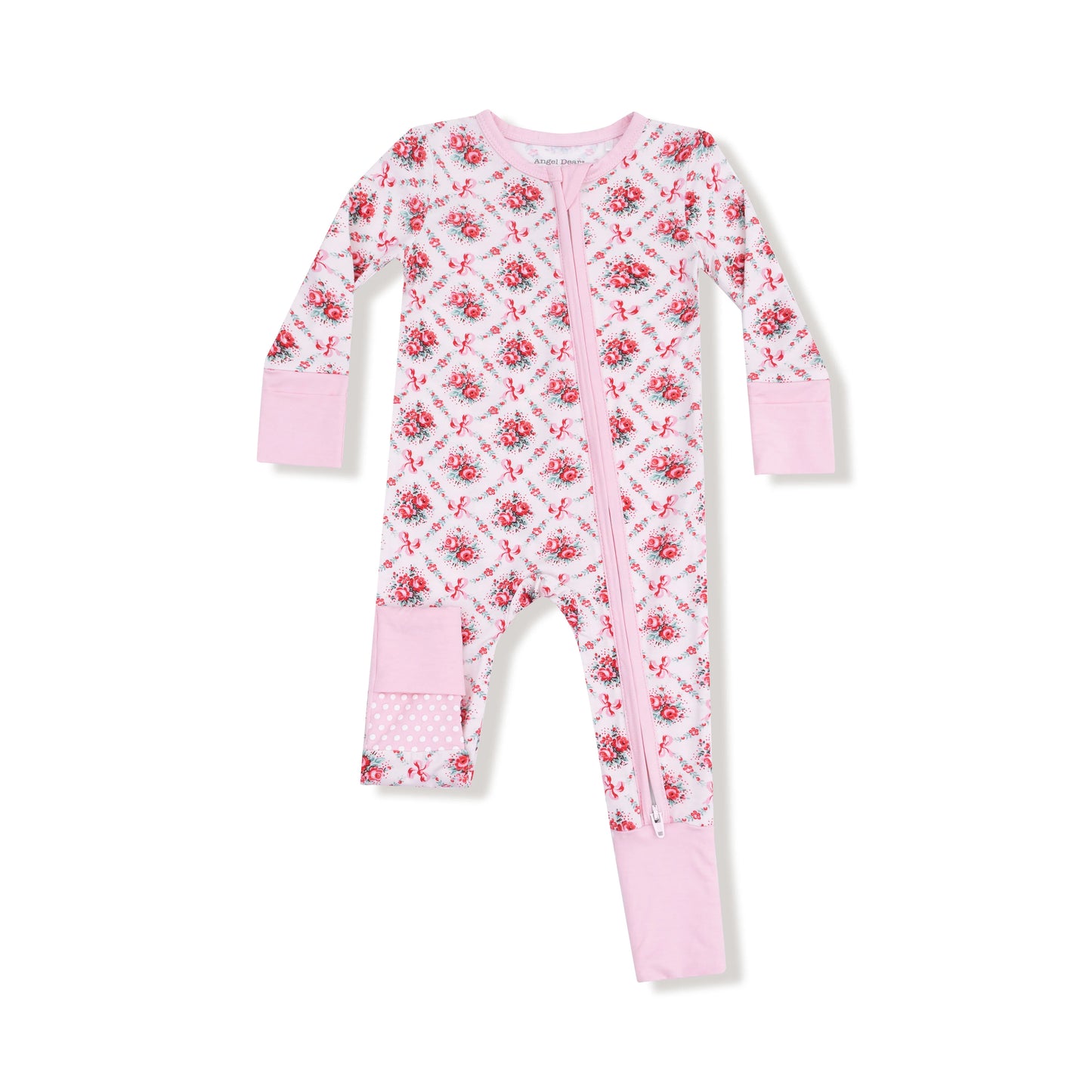 Rose Bow Lattice 2 Way Zipper Romper