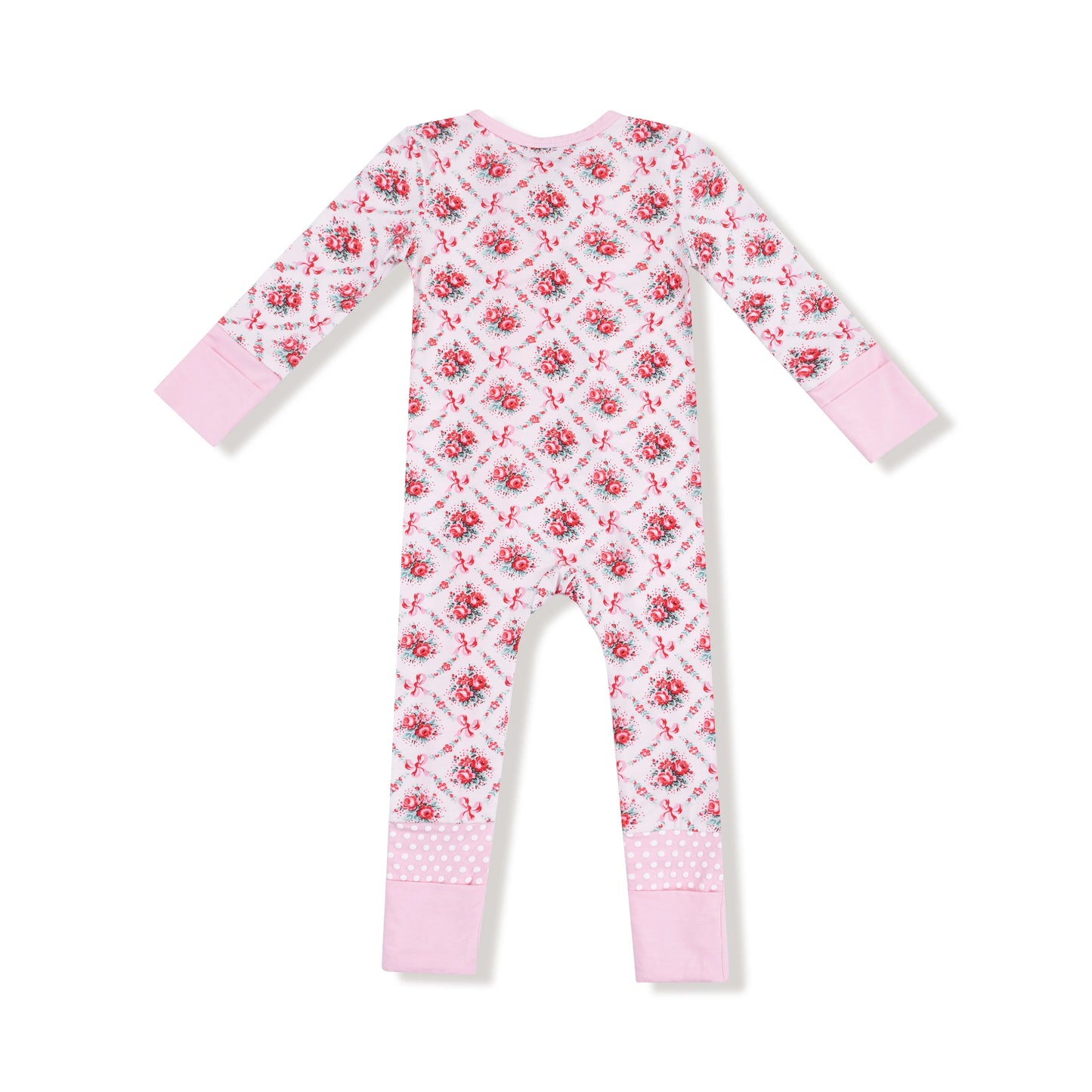 Rose Bow Lattice 2 Way Zipper Romper