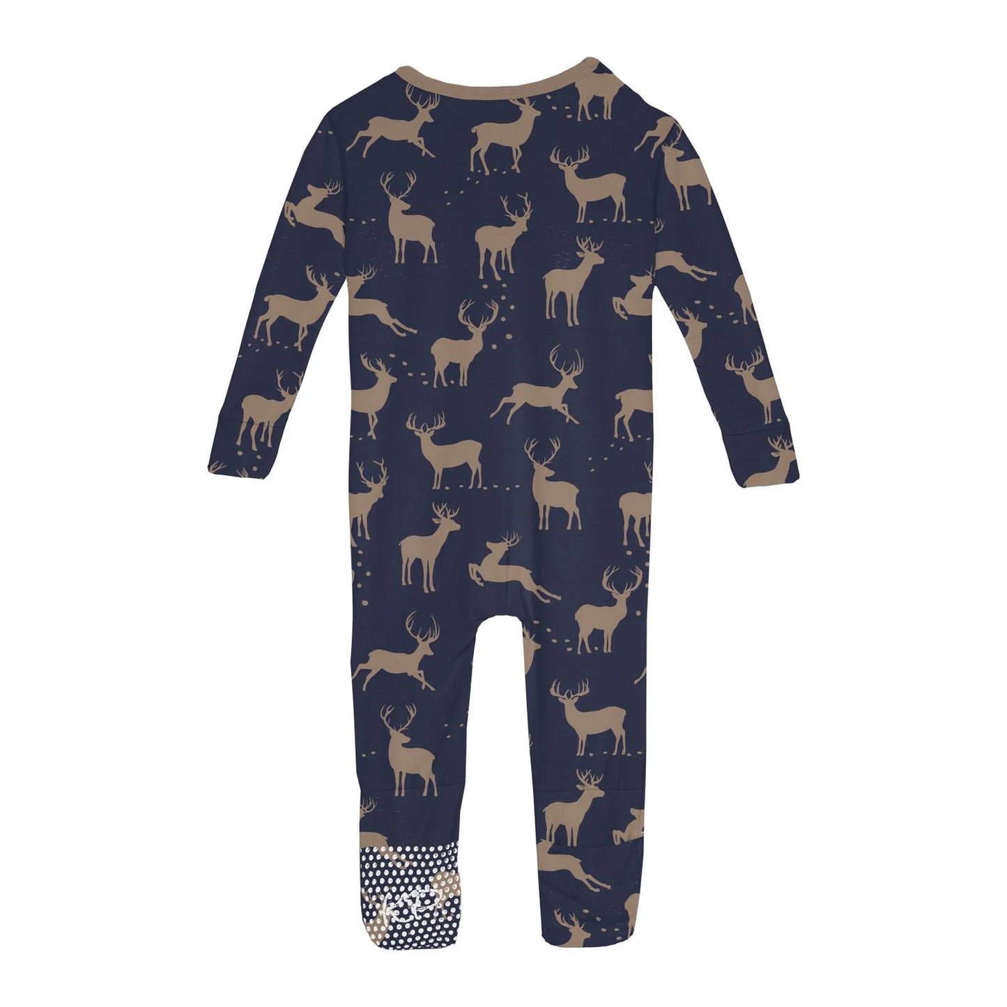 Print Convertible Coverall with Zipper in Peacoat Elk