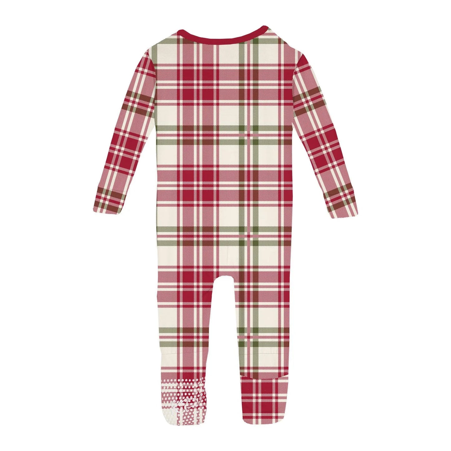 Print Convertible Coverall with Zipper in Fireside Plaid