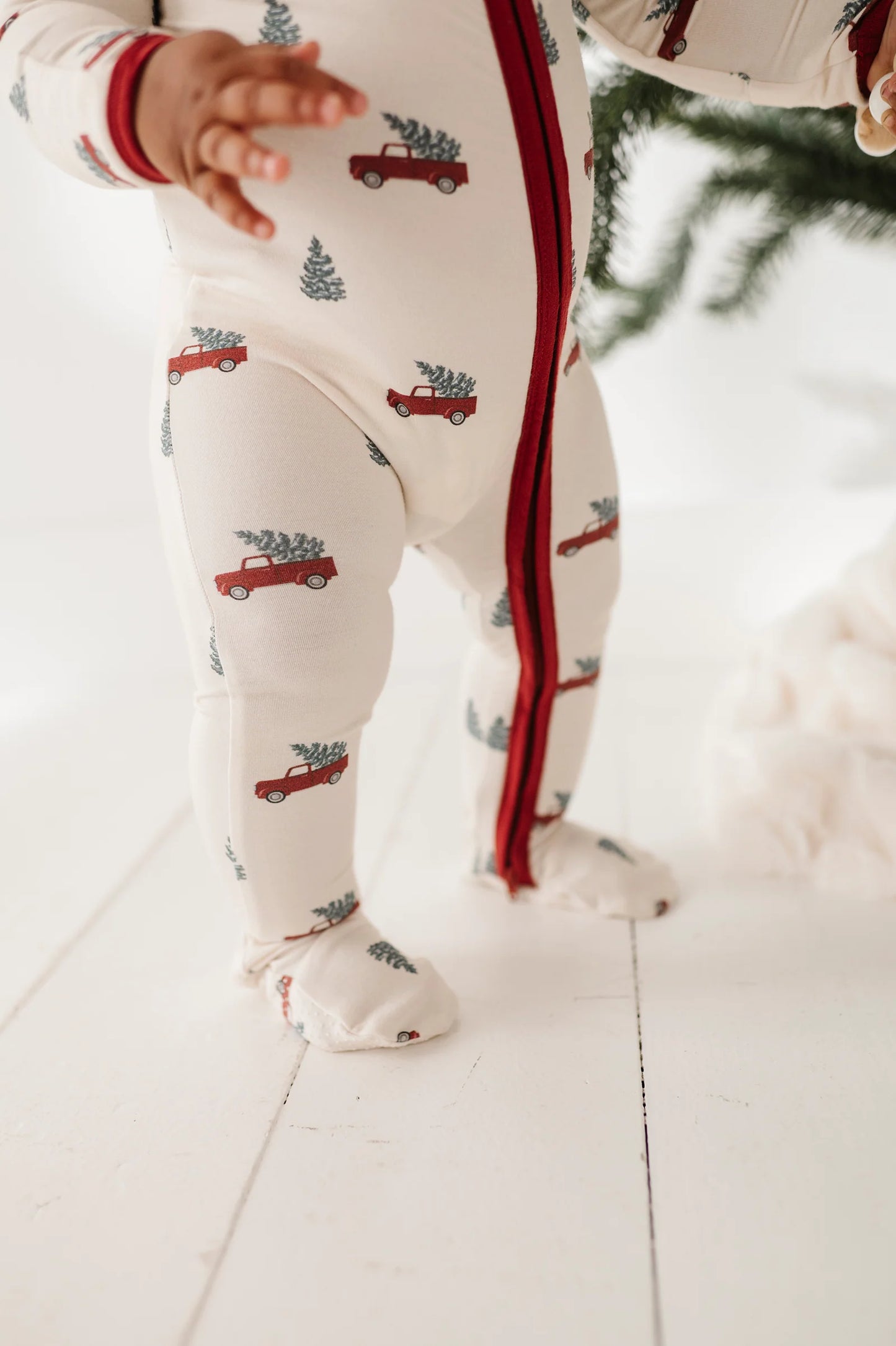 Christmas Truck Footie Romper