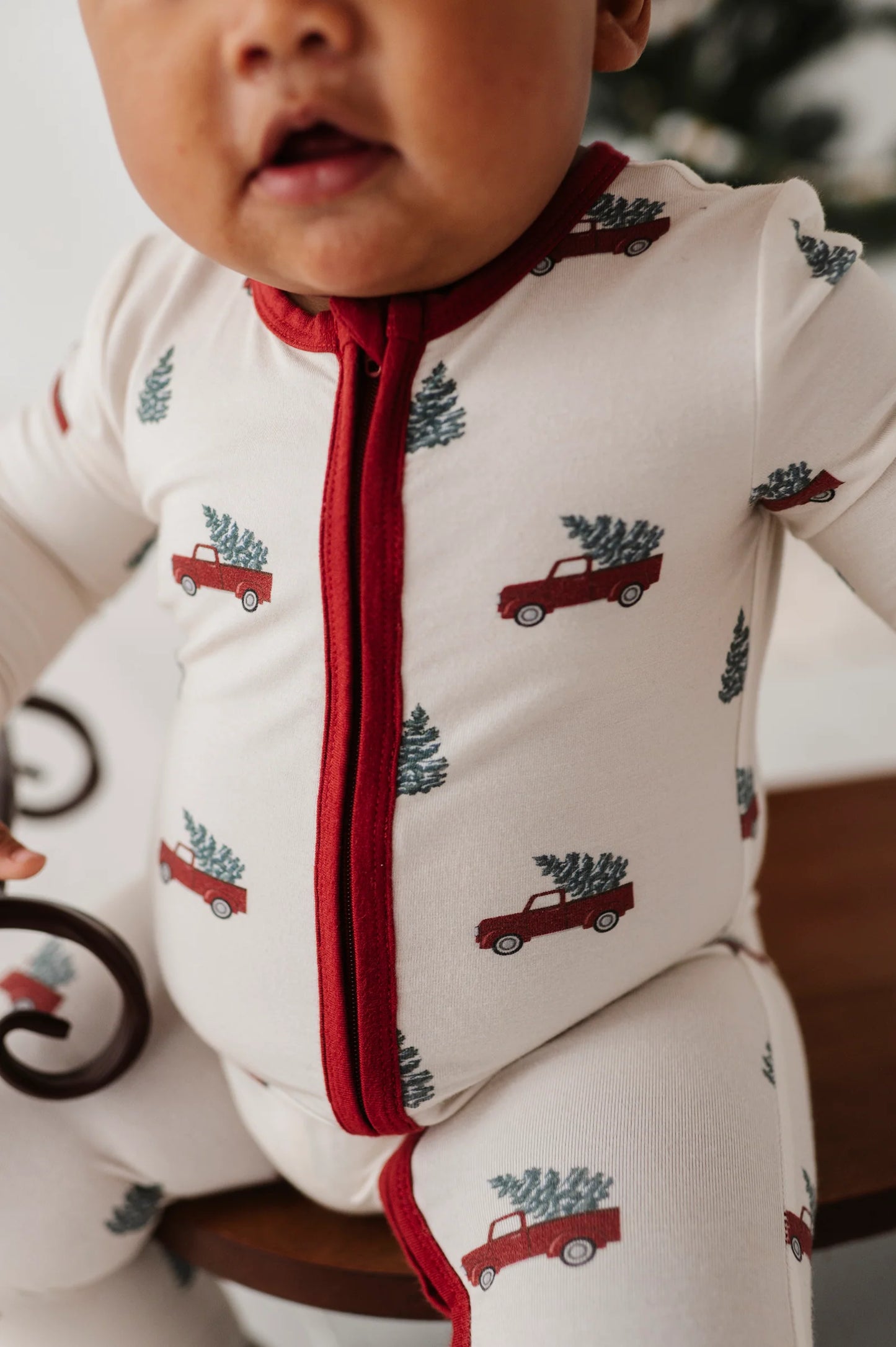 Christmas Truck Footie Romper