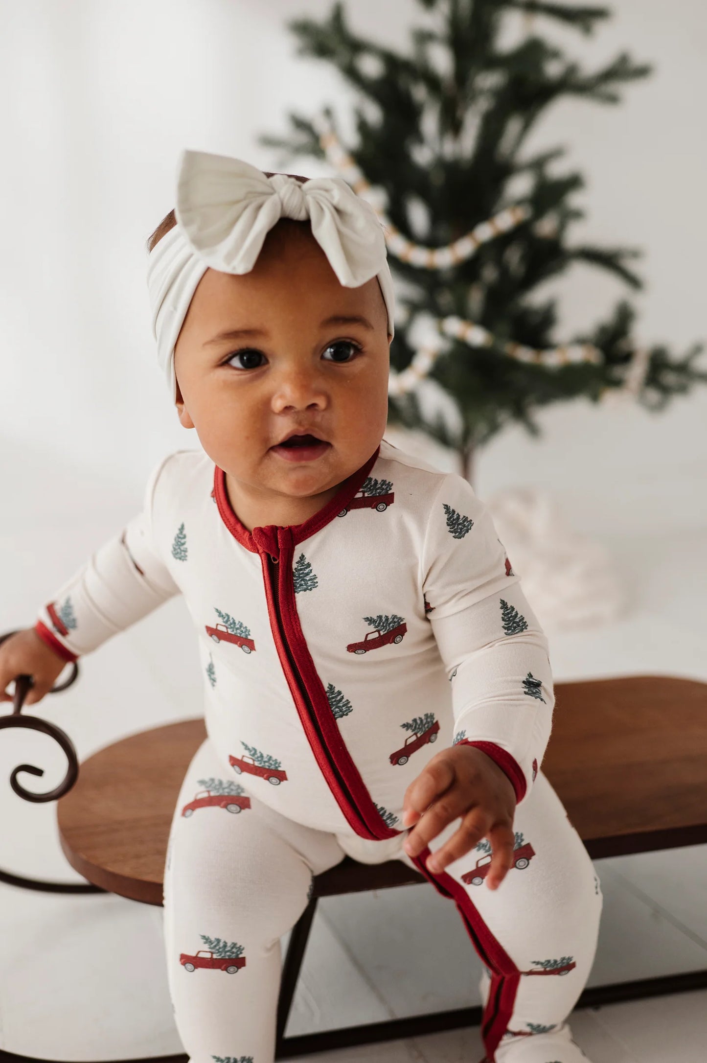 Christmas Truck Footie Romper
