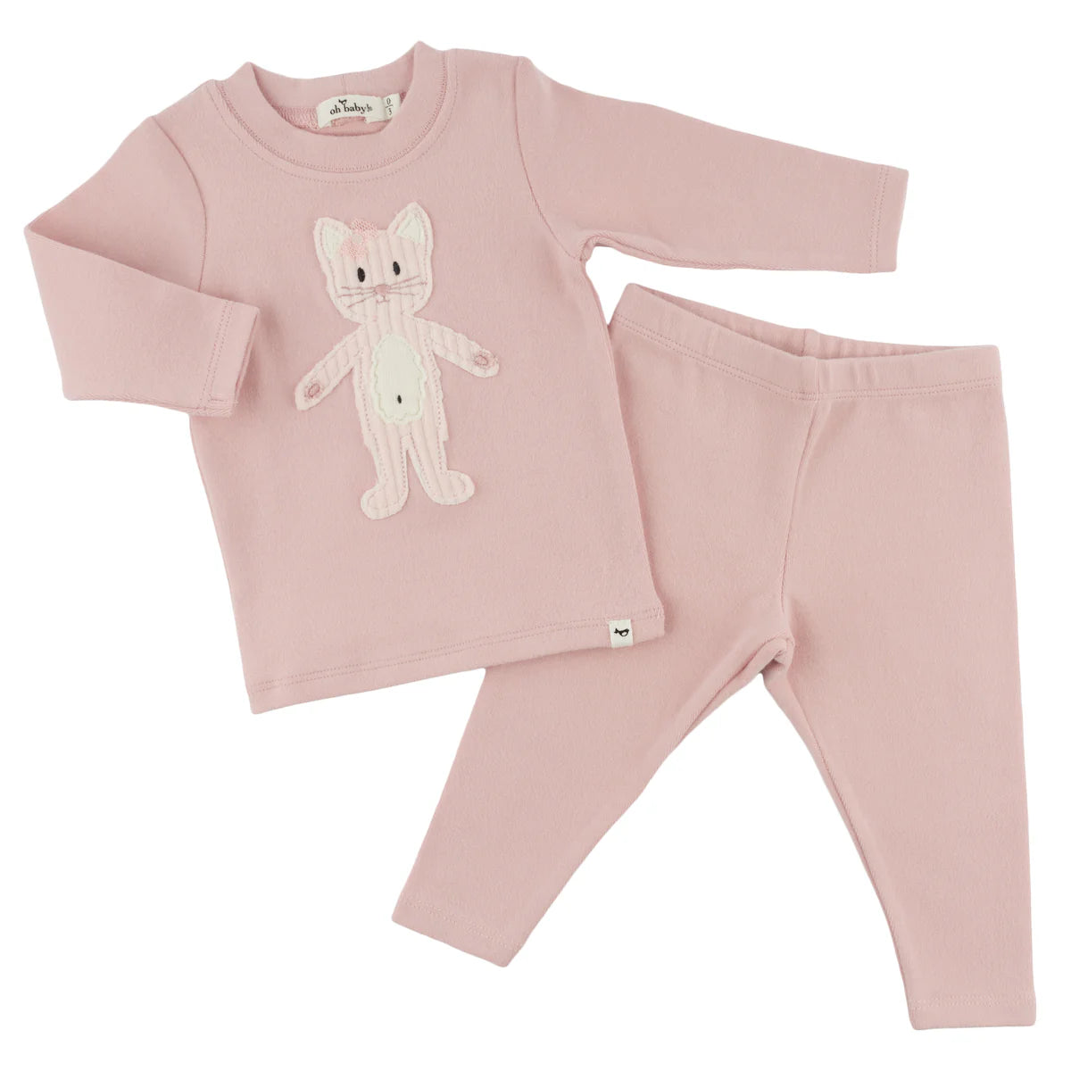 oh baby! Shaggy Cat 2 Piece Set - Blush