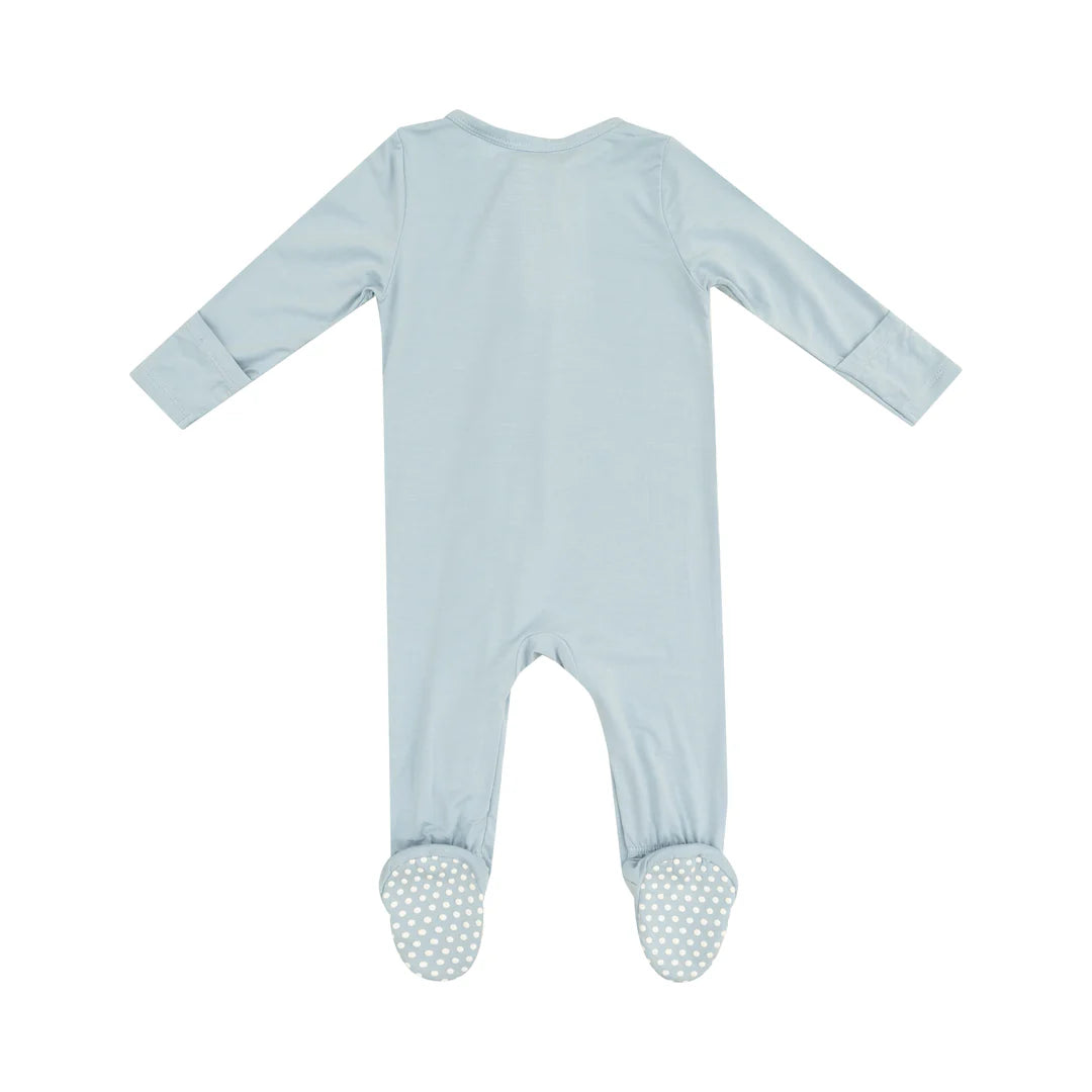 Solid Cloud Blue 2 Way Zipper Footie