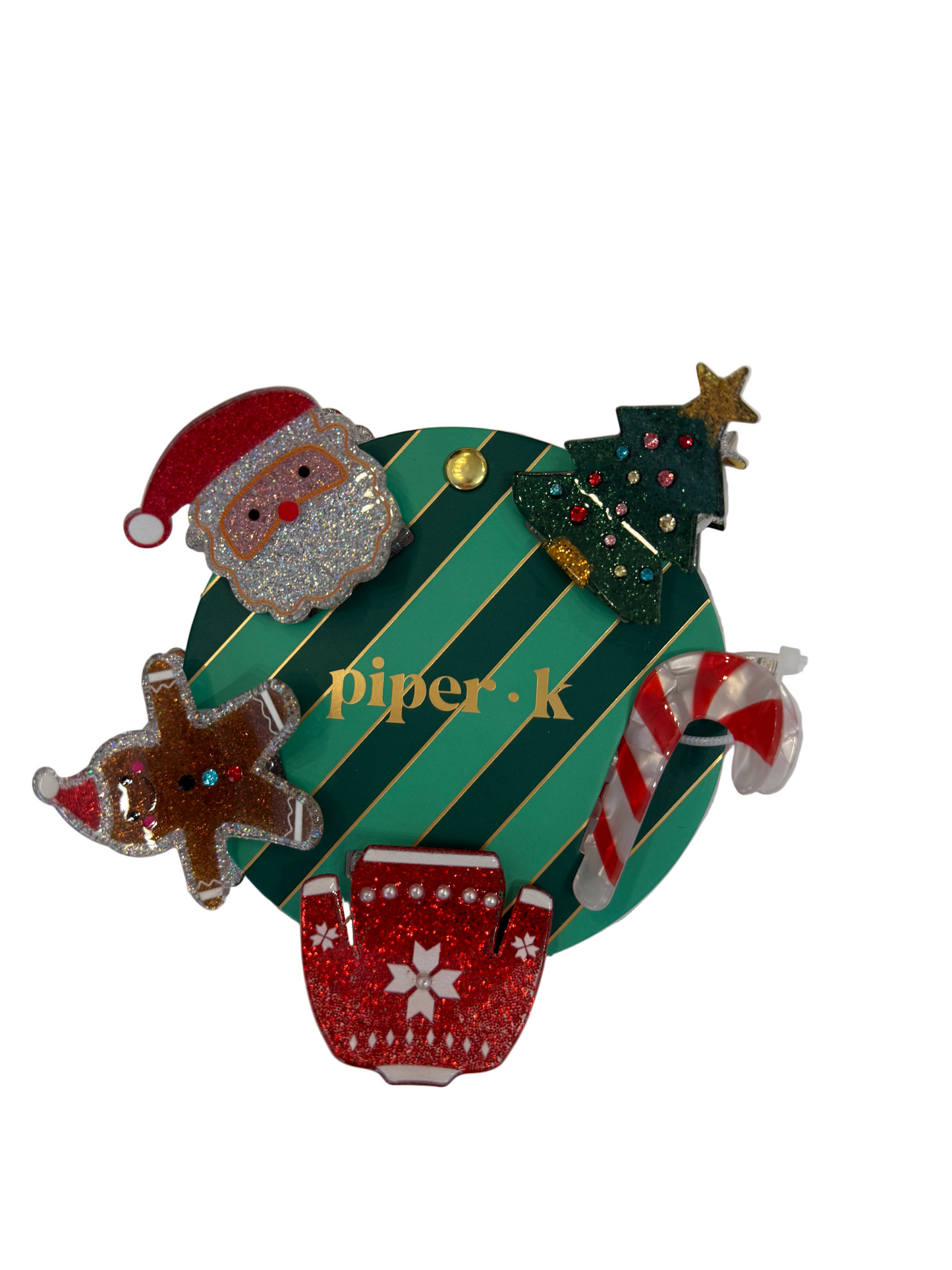 Christmas Medium Hair Claw Clips Set