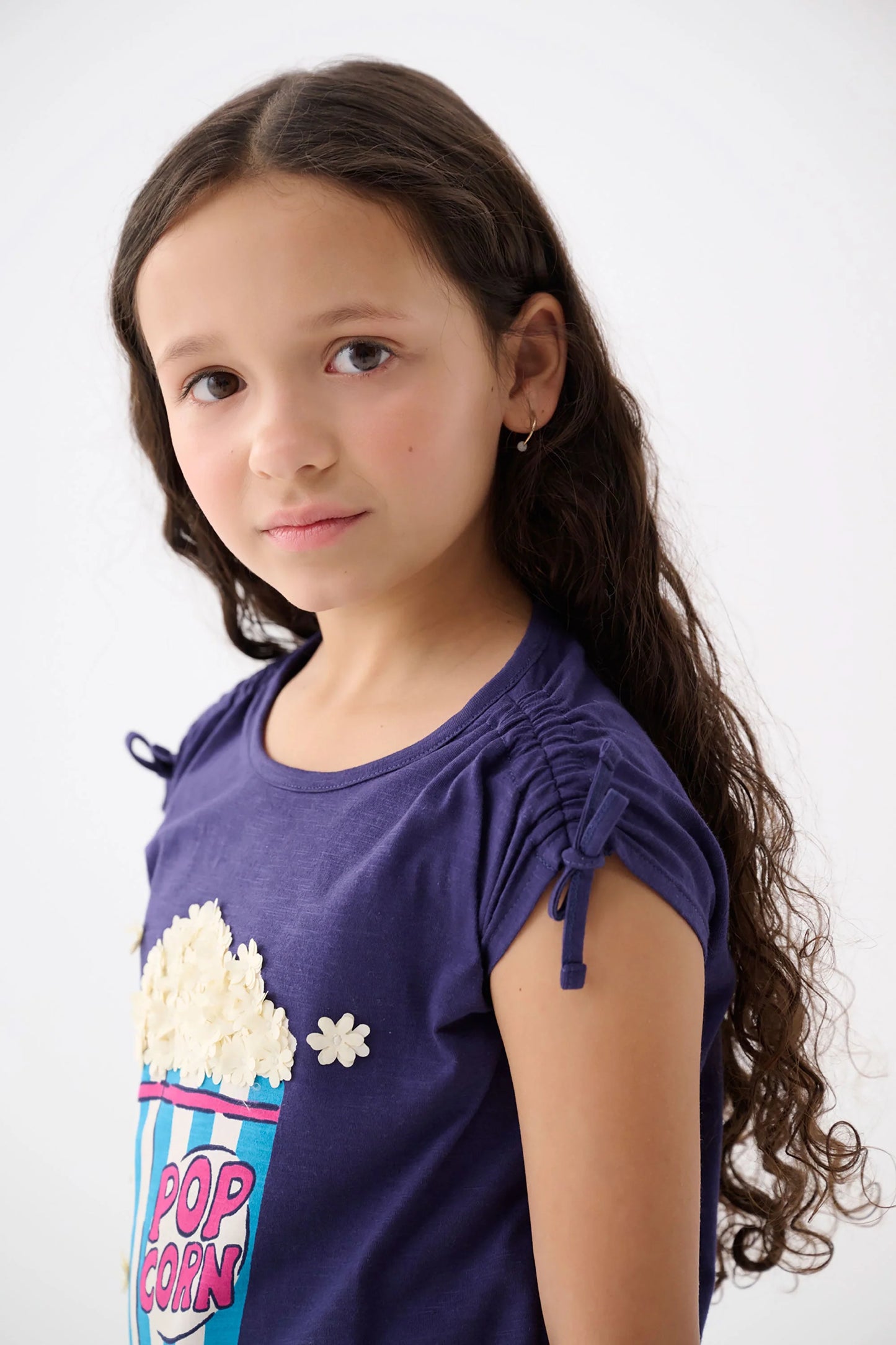 Popcorn Cinched Shoulder Top