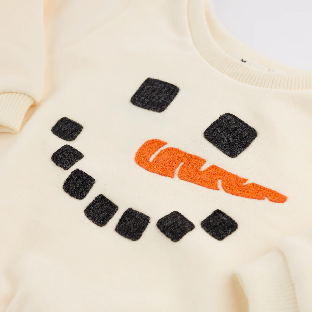 Snowman Appliqué Boxy Sweatshirt