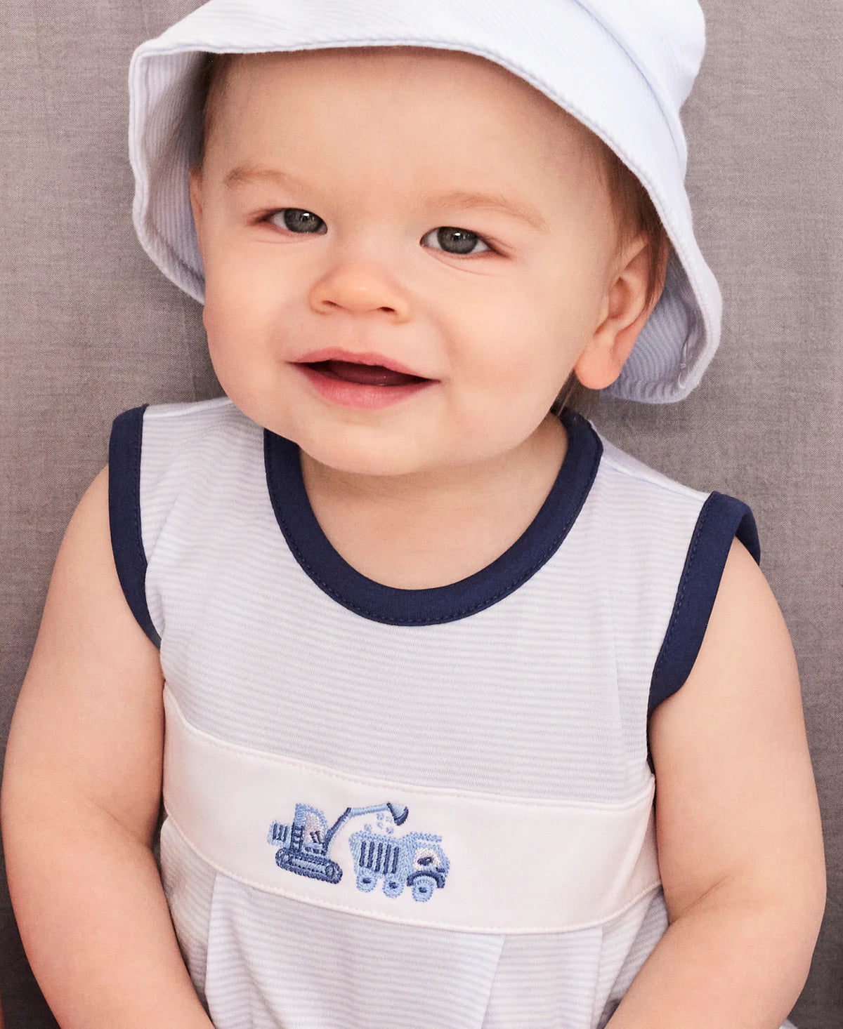 Construction Trucks Stripe Sleeveless Playsuit