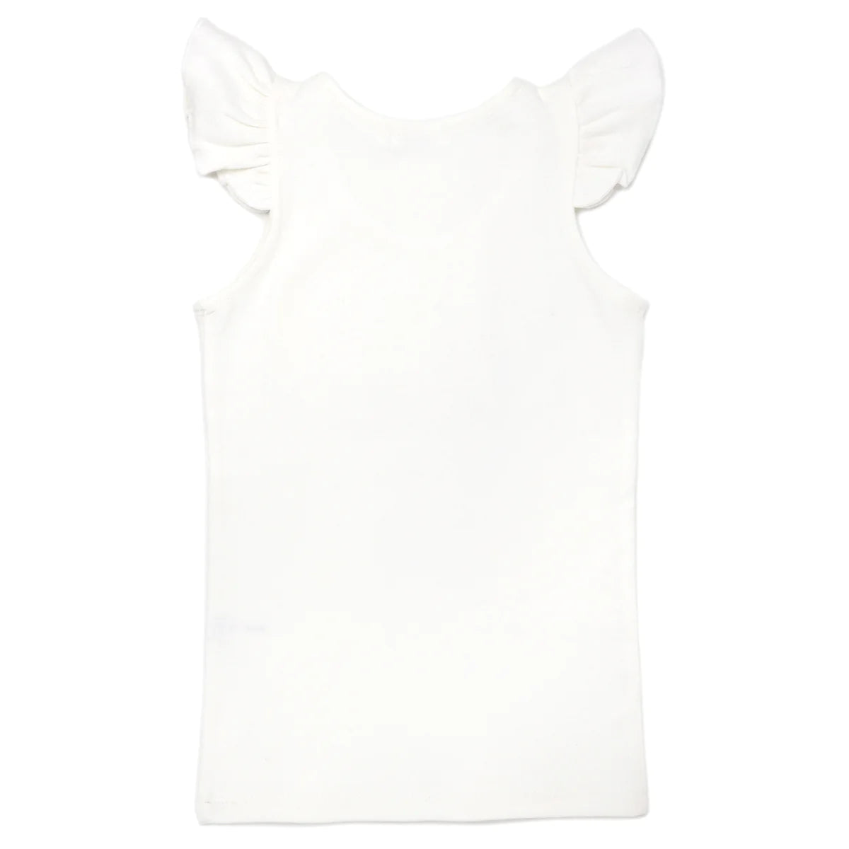 oh baby! Cotton Baby Rib Flutter Sleeve Tank - Birthday "One" Pink Embroidered - Cream 12/18M