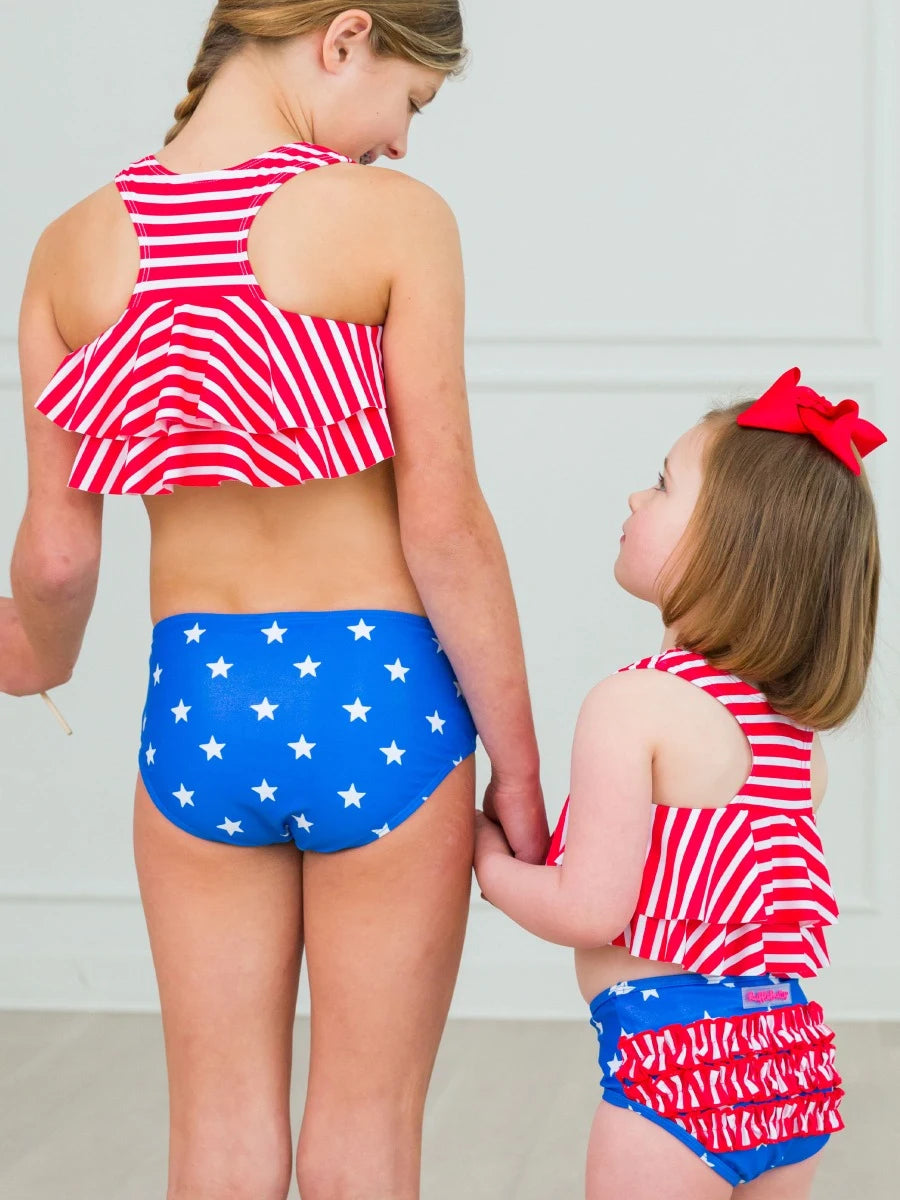 Shimmer Stars & Stripes Flounce Bikini