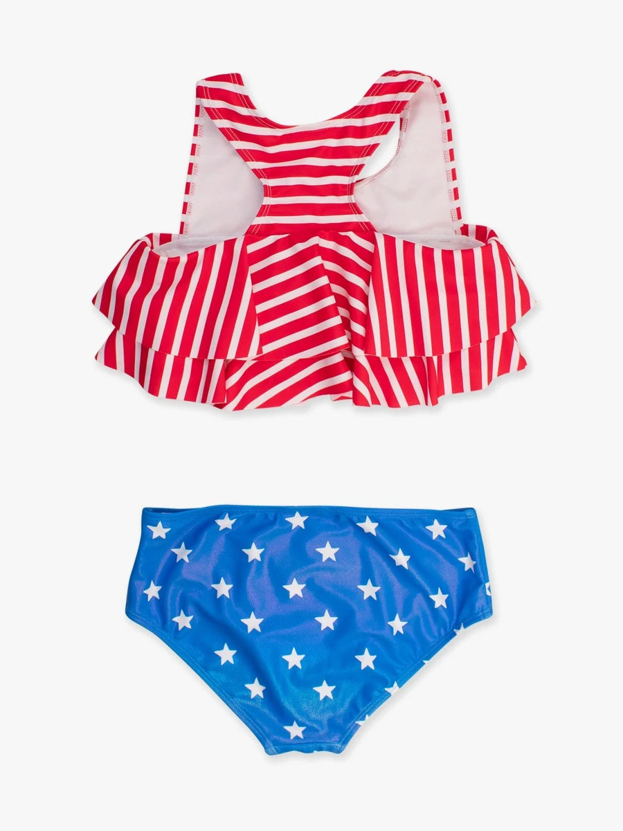 Shimmer Stars & Stripes Flounce Bikini