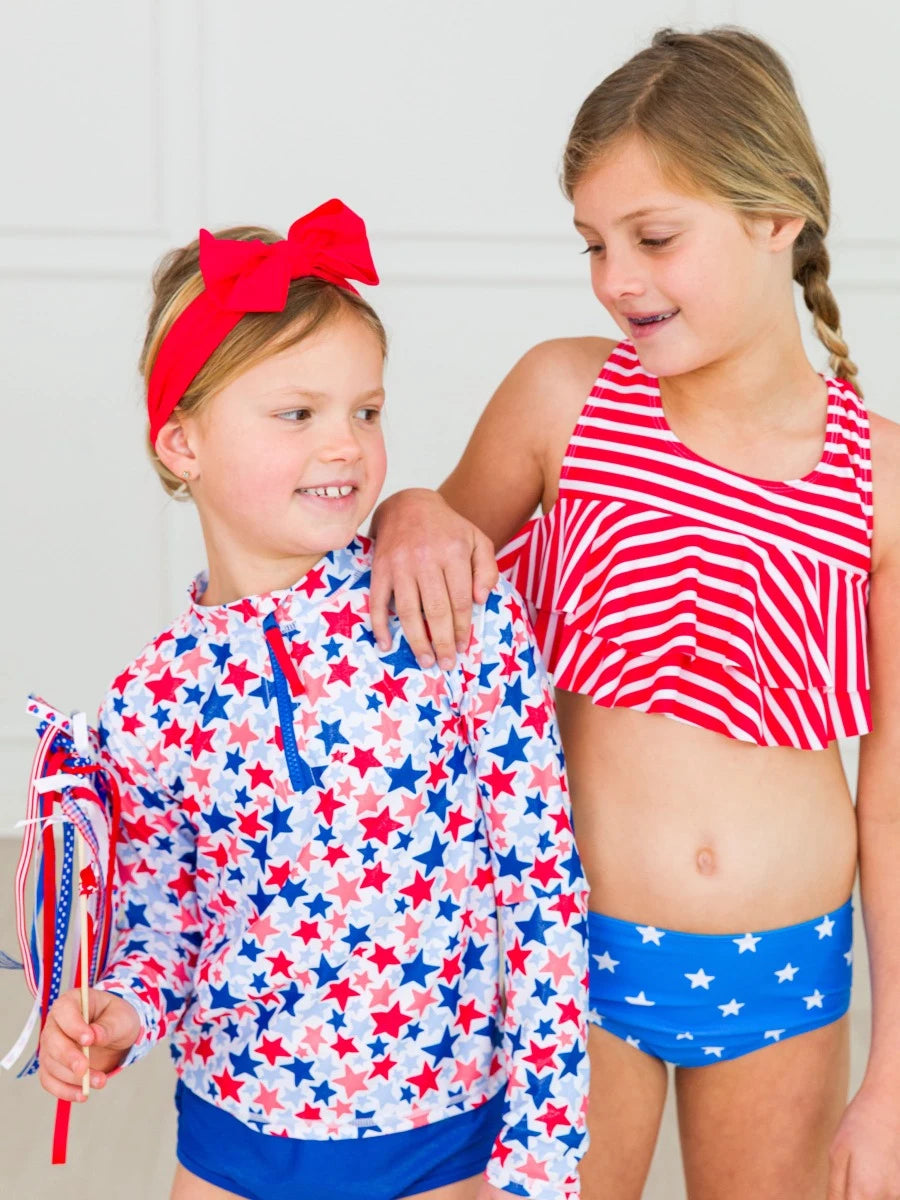 Shimmer Stars & Stripes Flounce Bikini