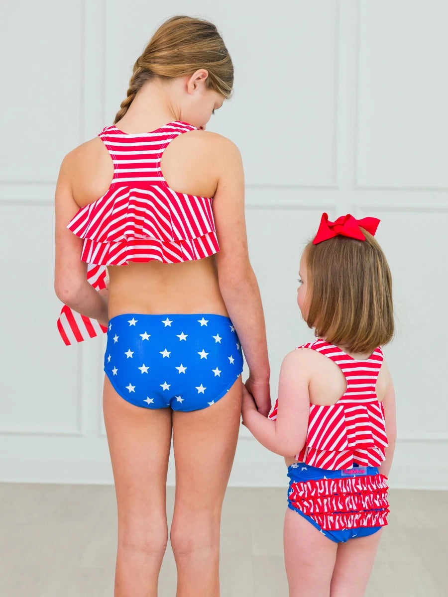 Shimmer Stars & Stripes Flounce Bikini