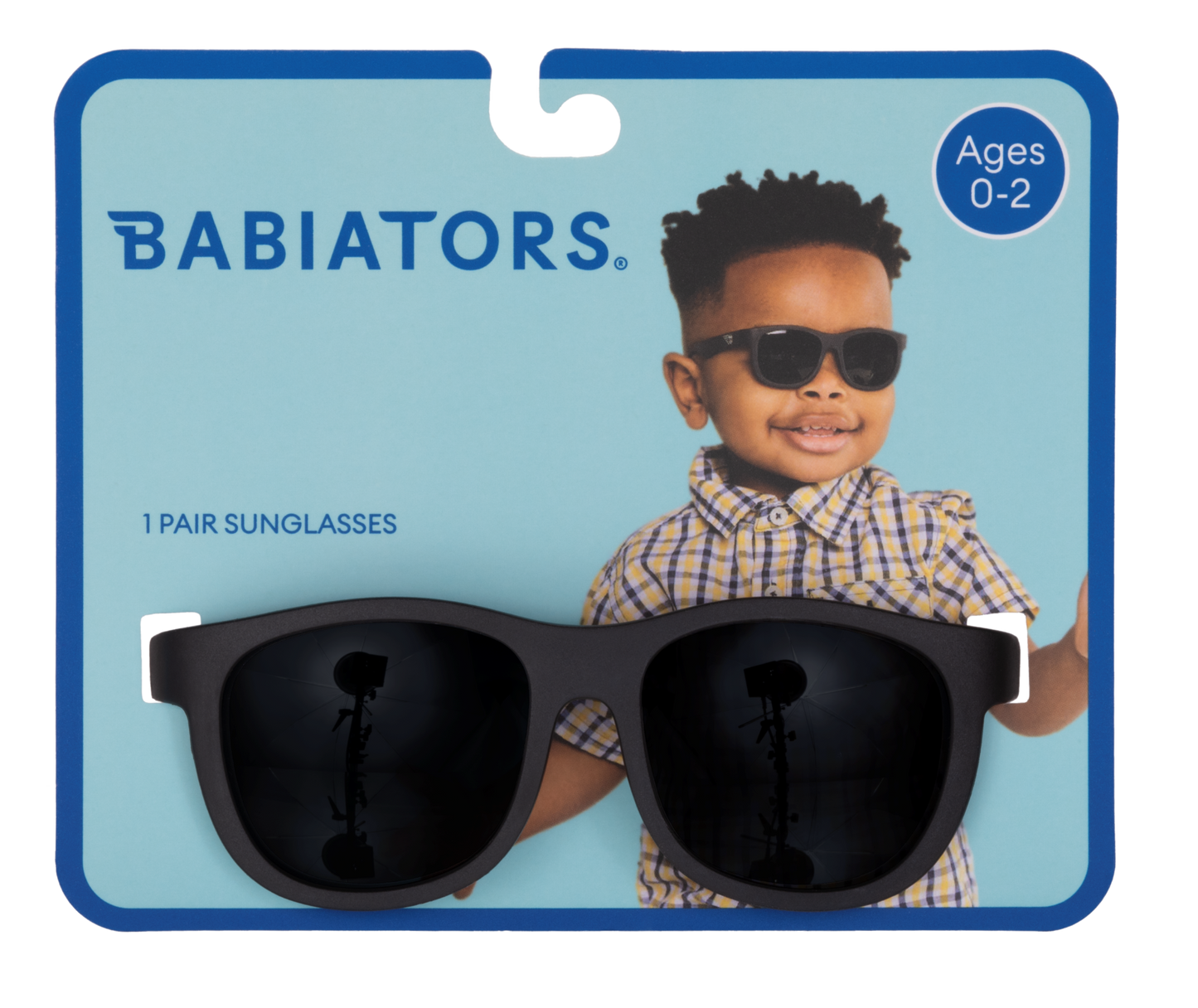 Jet Black Navigators Kids Sunglasses on Peggable Hangtag
