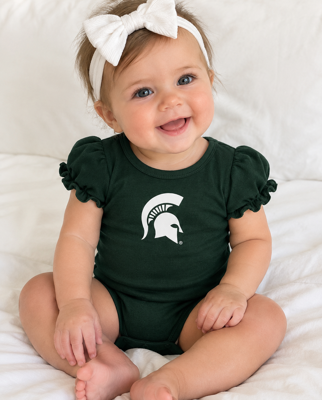 Michigan State Spartans Puff Sleeve Bodysuit