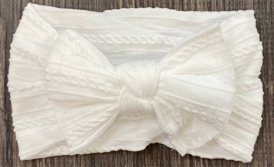 Cable Knit Bow Headband