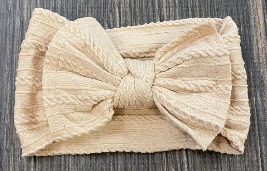 Cable Knit Bow Headband