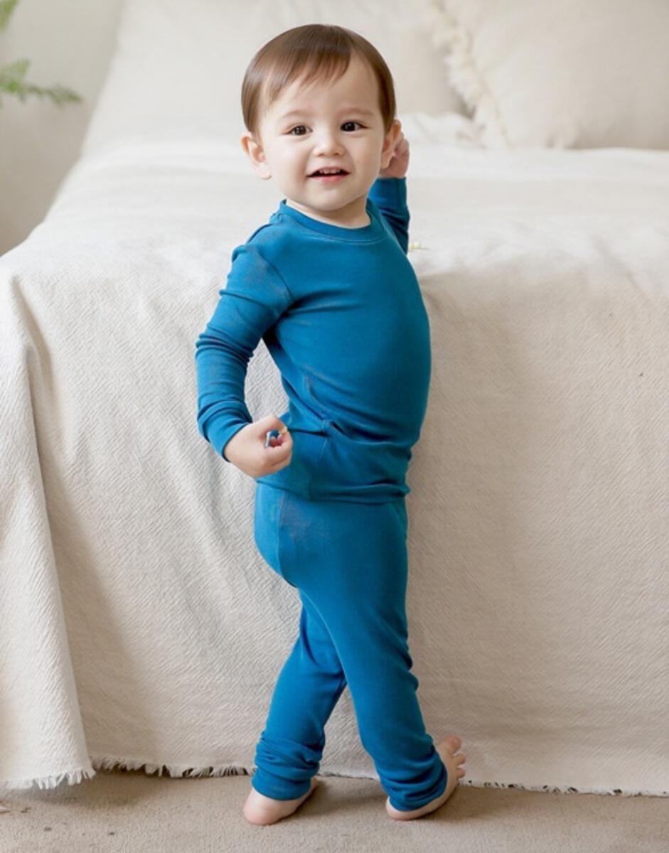 Peacock Blue Long Sleeve Pajamas