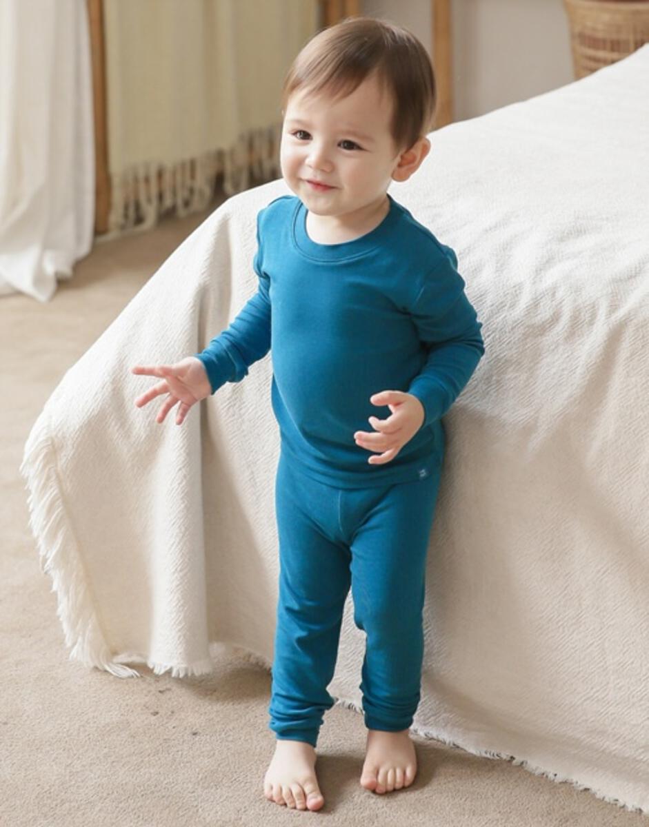 Peacock Blue Long Sleeve Pajamas