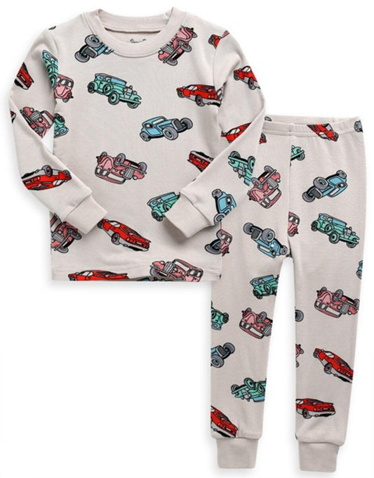 Retro Car Long Sleeve Pajamas