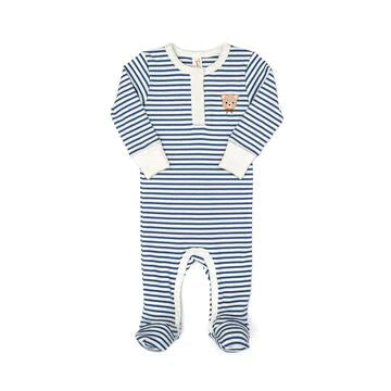 Henley Footie Blue Stripes