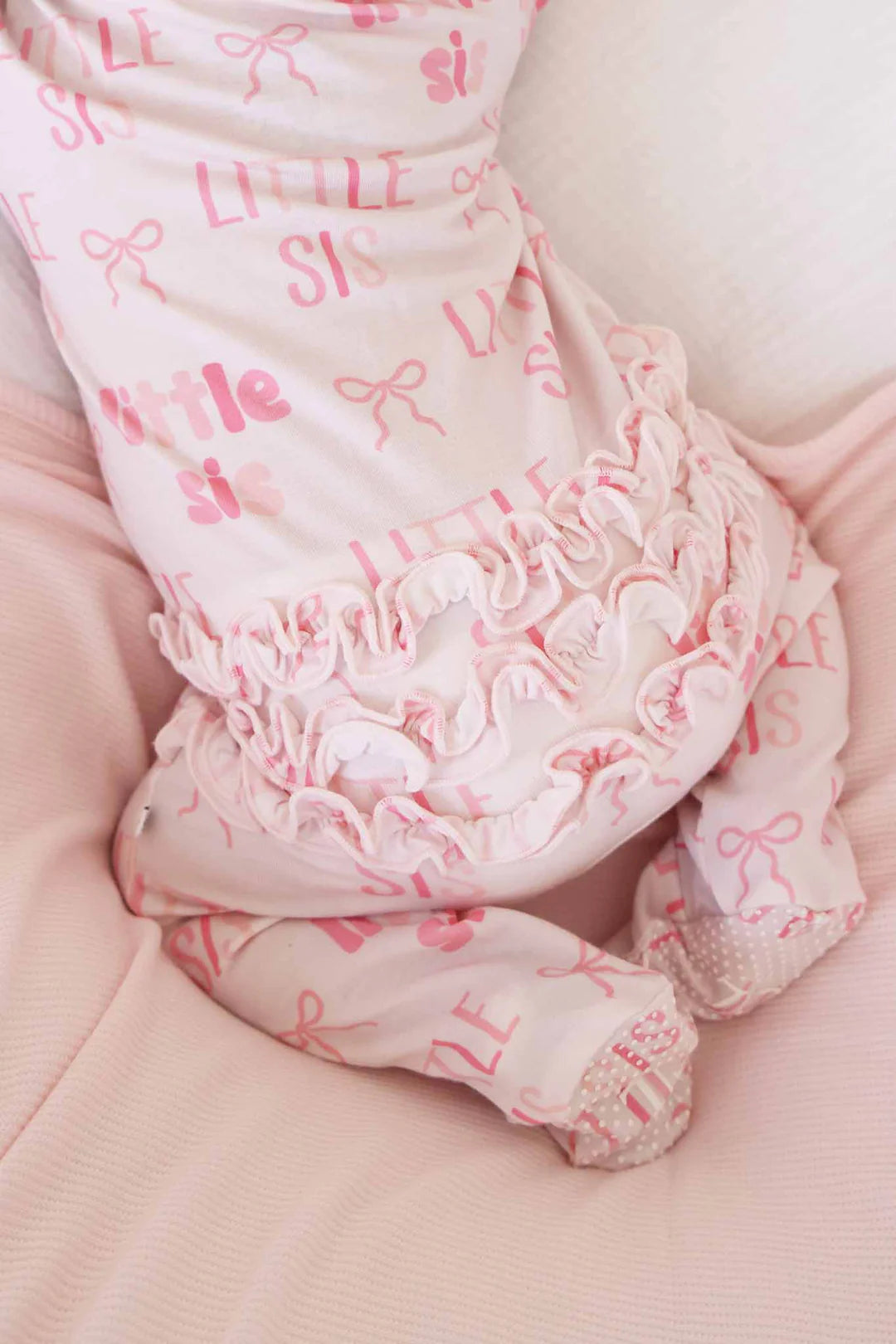 Ruffle Zipper Footie | Little Sis
