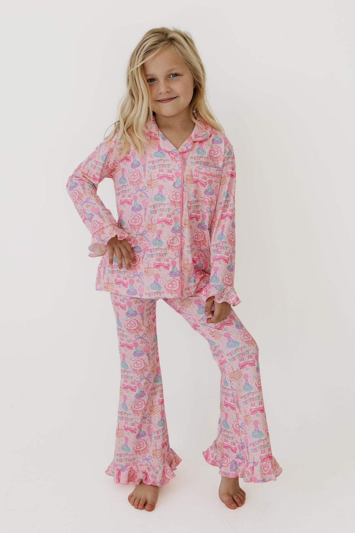Birthday Girl Kid’s Long Sleeve Ruffle Flare Set