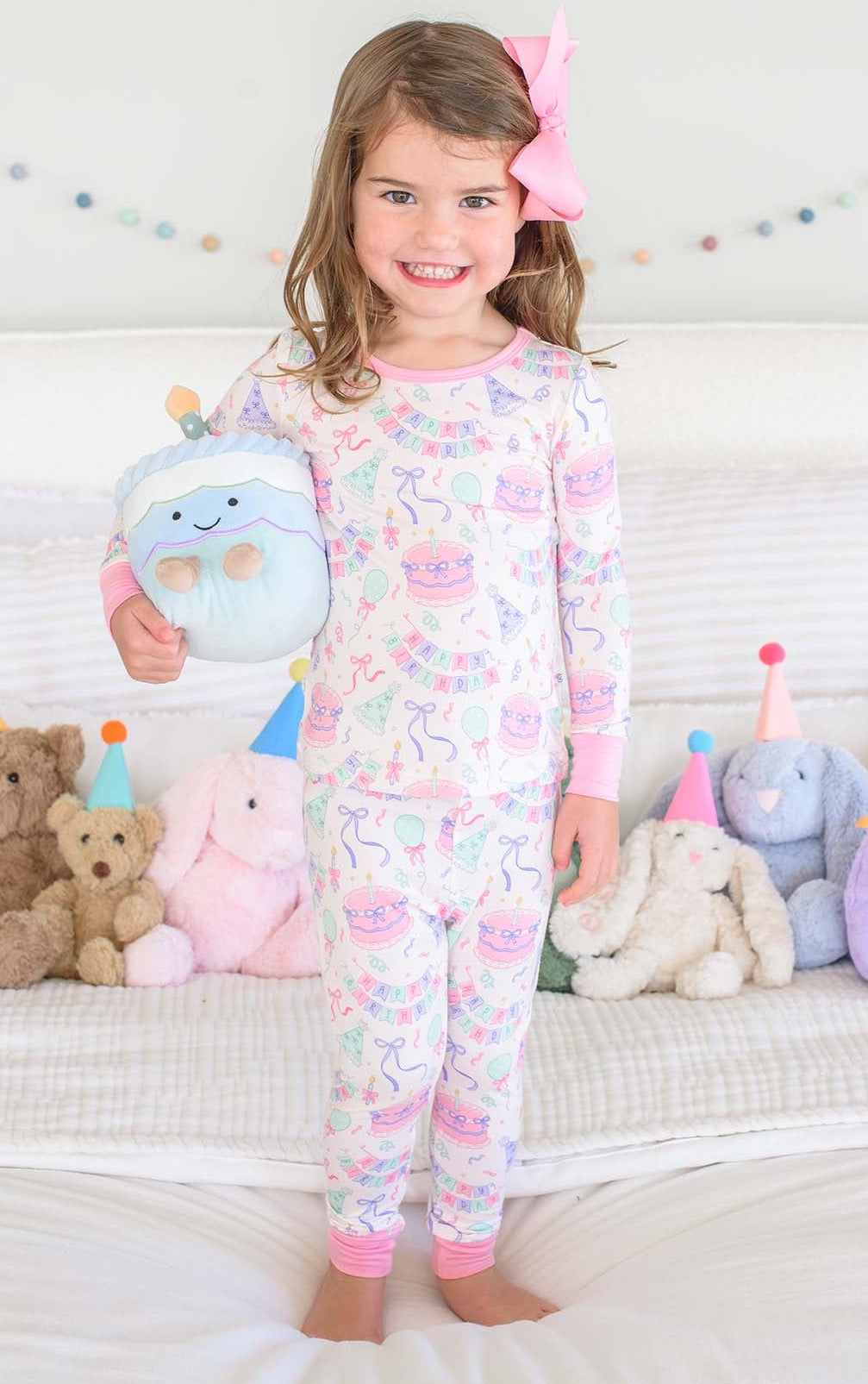 Two-Piece Bamboo Pajamas | Birthday Bash Pink