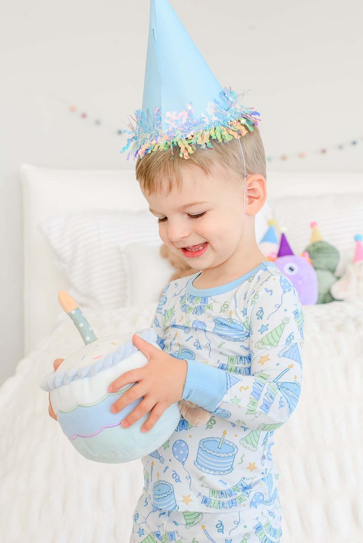 Two-Piece Bamboo Pajamas | Birthday Bash Blue